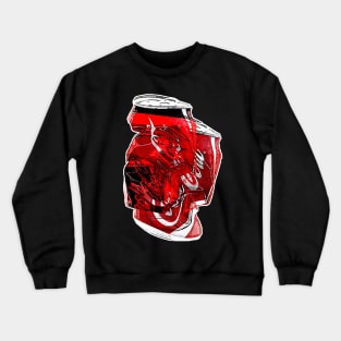 Glitch Aesthetic Crushed Cola #2 Can Design Crewneck Sweatshirt